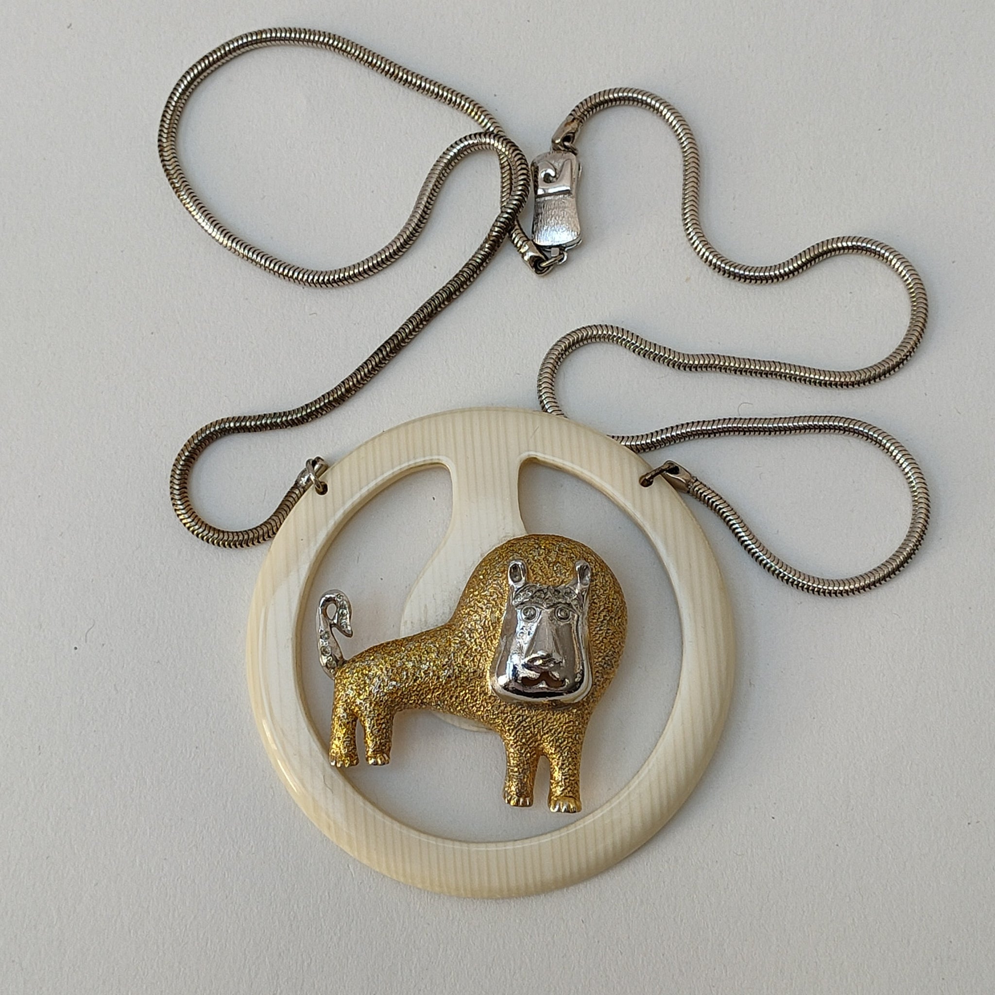 A Pierre Cardin Zodiac "Leo" Pendant Necklace